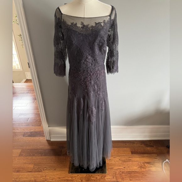 Pronovias Barcelona charcoal grey gown - Picture 2 of 12